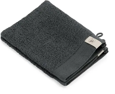 Produktbild von Walra Waschhandschuh Soft Baumwolle Anthrazit - 2x 16x21 cm