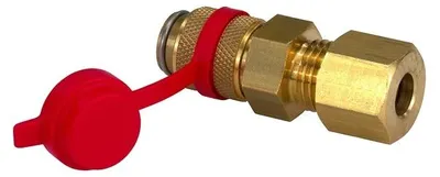 Produktbild von TGO Gaskupplung SRV 8 ohne Stecktülle Messing 0,8 cm rote Schutzkappe 1718/SK