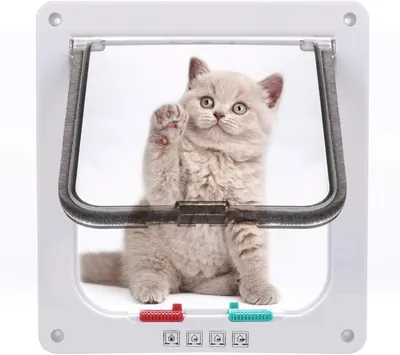 Productafbeelding van Sailnovo Grote kattenluik, 4-weg magnetische sluiting, eenvoudige installatie voor katten