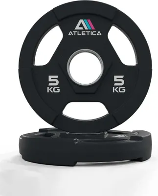 Produktbild von ATLETICA 3H Gripper Plates | 2 x 5kg | Paar | Polyurethan-Ummantelung | langlebig | Gewichtstoleranz 1 % | Edelstahlring