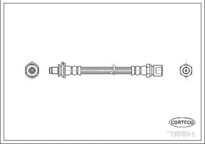 Produktbild von CORTECO 19018915 Bremsschlauch Hinten für OPEL Astra F CC (T92) Calibra A (C89) Astra F Caravan (T92) Vectra A Limousine (J89) für SAAB 9-3 Cabriolet