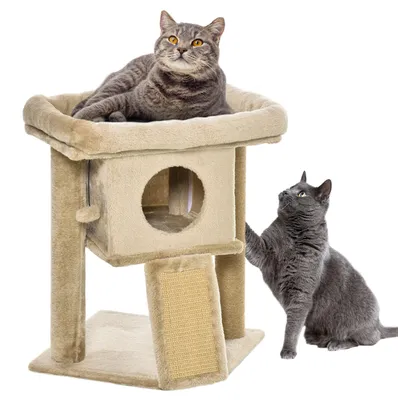 Produktbild von PawHut Kratzbaum 57 cm Kleiner Katzenbaum mit Katzenhöhle, Liegeplattform Kaffee
