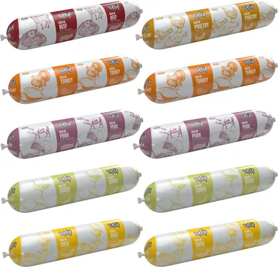 Produktbild von TufTuf | Nassfutter Geschmacksmix - Hundefutter Set 10x900g Riegel - Hunde Nassfutter fur Hund