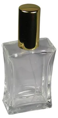 Produktbild von 1 Flakon leer 50 ml mit Zerstäuberpumpe und Kappe Gold Salloa