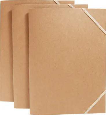 Produktbild von VBS Kraftkarton Sammelmappe A3 3er Set 500g qm für Dokumente und Zeichnungen