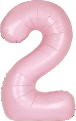 Produktbild von XL Folienballon rosa matt Zahl 2