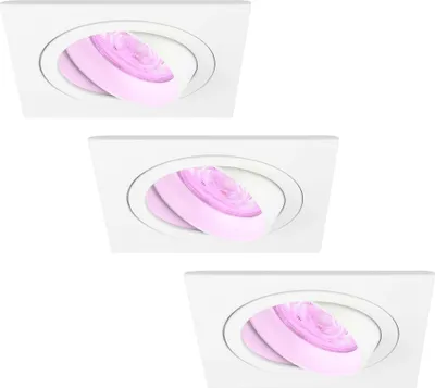 Produktbild von Ledvion 3er Set LED Einbaustrahler Weiss RGB smart