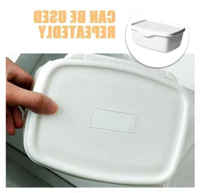 Produktbild von 2er Set Feuchttücherboxen aus stabilem Kunststoff mit Deckel in Weiß für die einhändige Bedienung, ideal für Reisen und Kinderwagen, rechteckiger Spender