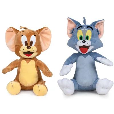 Produktbild von Tom & Jerry Kuscheltiere 2er Set – 20 cm Plüschfiguren, Cartoon, Geschenk, Sammler, TV-Serie