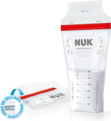Image de NUK Sachets pour lait maternel, peu encombrants & immédiatement utilisables, 180ml, 25 pièces, transparent