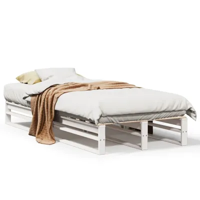 Produktbild von vidaXL Massivholzbett ohne Matratze Weiß 90x200 cm Kiefernholz