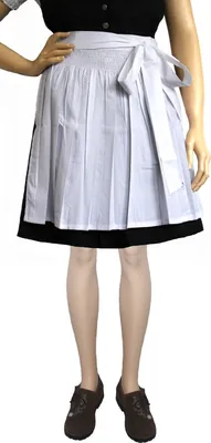 Produktbild von Dirndlschürze Trachtenschürze für Mini Dirndl Dirndel Weiss, Größe:46