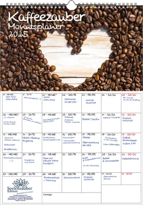 Produktbild von Kaffeezauber Planer DIN A3 Kalender für 2025 Kaffee Cappuccino - Seelenzauber