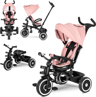 Obrázek produktu pro Lorelli Tino 360 dětská tříkolka 5 v 1 – otočné sedlo 360°, vodicí tyč, stříška, free-wheel,Polyuretankola, do 25 kg
