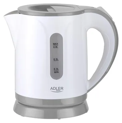 Wasserkocher 0,8 l, 850 W, 360°-Basis, LED, Grau