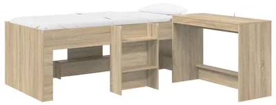Produktbild von vidaXL Hochbett mit Schreibtisch für Kinder 2 stk. Sonoma-Eiche