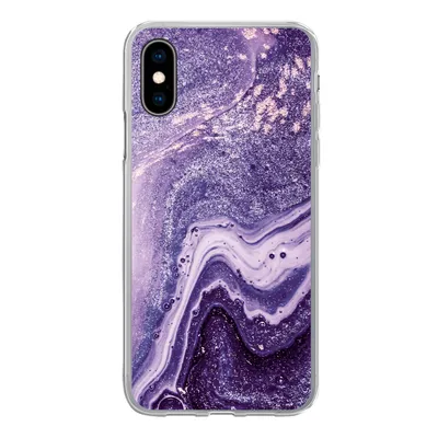 Produktbild von MuchoWow® Handyhülle Schutzhülle Hülle für iPhone X Naturstein - Glitzer - Luxus Silikon Softcase Handy Hülle - Handyhülle