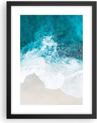 Produktbild von Gerahmtes Poster - Schwarzer Rahmen - Luftaufnahmen Strand Welle - 30x40 cm - Wand Bild - Wanddeko - Wandbilder - Kunstposter - Wandposter - Bilderrahmen - Bilder - Kunstdruck - P2BPA30x40-4686