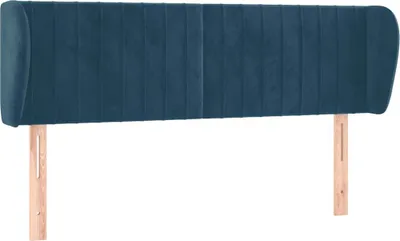 Produktbild von vidaXL Kopfteil mit Ohren Dunkelblau 147x23x78/88 cm Samt