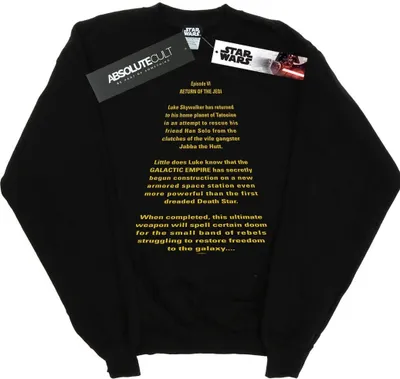 Produktbild von Star Wars - "Return Of The Jedi Opening Crawl" Sweatshirt für Herren BI45737 (S) (Schwarz)