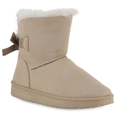 Produktbild von VAN HILL Schlupfstiefel Damen Zierperlen Stiefel Stiefeletten Warm Gefüttert 902280, Farbe: Creme, Größe: 37