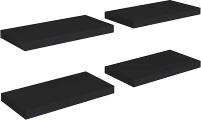 Produktbild von Schweberegale 4 Stk. Schwarz 50x23x3,8 cm MDF