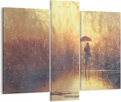Produktbild von Bild auf Leinwand - Leinwandbild - Frau Regen - 95x80cm - Wand Bild - Wanddeko - Wandbilder - Leinwanddruck - Bilder - Kunstdruck - Wanddekoration - Leinwand bilder - Wandkunst - CB95x80-3755