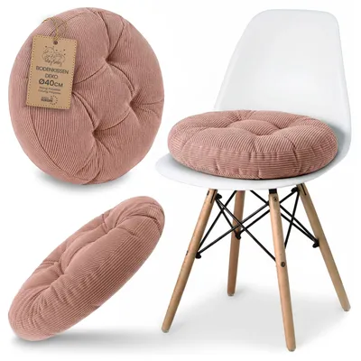 Produktbild von Sitzkissen Rund 40 cm aus Cord Stuhlkissen Bodenkissen Sitzauflage Rosa