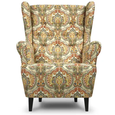 Produktbild von Ohrensessel – Klassisch – 77 × 106 × 89 cm (B/H/T) – Jacquard-Stoff – orientalisches Muster – Bequem – IVAR Bombaj