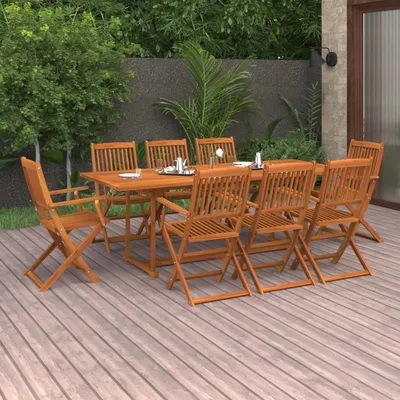 Image de Maison Exclusive - Ensemble de salle à manger de jardin 9 pièces 220x90x75 cm en bois massif d'acacia