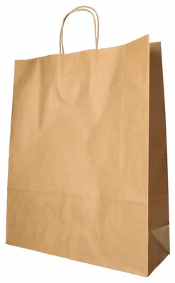 Produktbild von 125x Papiertragetaschen mit Papierkordel Kordeltasche 40 x 32 x 12 cm braun