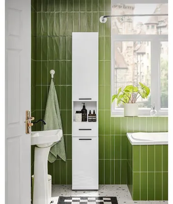 Produktbild von Badezimmerkorpus - Badezimmermöbel - Säulenkorpus - Aufbewahrungsschrank - Unterschrank für Waschtisch - Schmaler Design