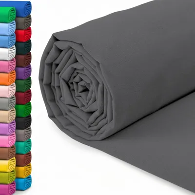 Produktbild von 100% Baumwollstoff – 150 cm breit – Dunkelgrau – Meterware für Nähen und Patchwork