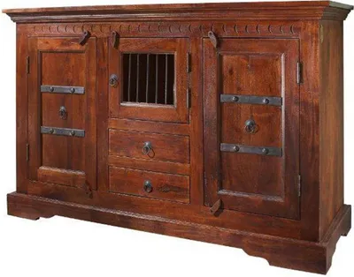 Image de MASSIVMOEBEL24 | Buffet 130x50 Acacia laqué Nougat OXFORD #412