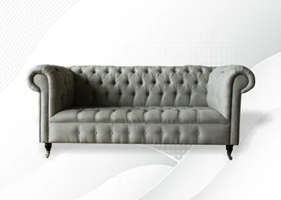 Obrázek produktu pro Žlutá Chesterfield třímístná pohovka čalounění obývacího pokoje textilní nábytek
