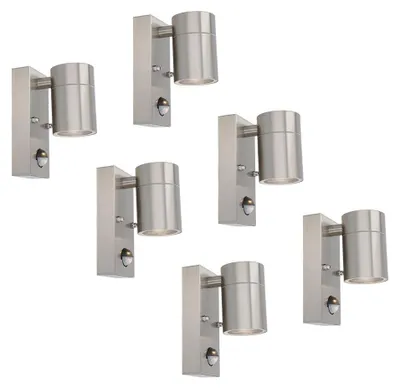 Image de HOFTRONIC - Applique murale LED 4W GU10 6500K IP44 inox détecteur mouvement