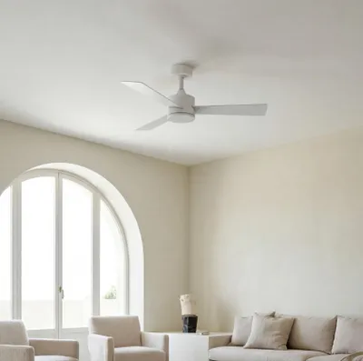Produktbild von Forlight - Deckenventilator CERO, Leiser DC-Motor, Integrierte LED, 6 Geschwindigkeiten, Fernbedienung Inklusive, Weiß, Sommer-/Wintermodus