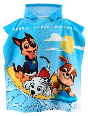 Produktbild von Paw Patrol Badeponcho Kinder Jungen 55x110 cm mit Kapuze Strandtuch