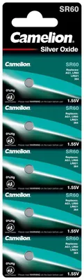 Produktbild von Camelion Batterie für Uhren,Taschenrechner SR60/SR60W/G1/LR621/364/164/SR621 5er Blister