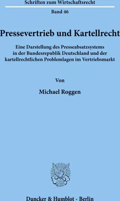 Produktbild von Pressevertrieb und Kartellrecht.