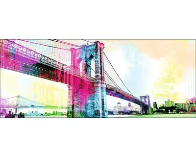 Produktbild von Glasbild Brooklyn Bridge In Colors 80x30 cm