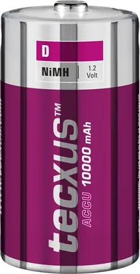 Zdjęcie produktu dla Tecxus D 10Ah NiMH 1-BL, Bateria do ponownego naładowania, D, Niklowo-metalowo-wodorkowa (NiMH), 1,2 V, 1 szt., 10000 mAh