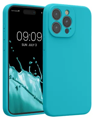 Produktbild von kwmobile Silikon Case für Apple iPhone 15 Pro Max Hülle - Soft gummierte Handyhülle, Schutzhülle Cover in Cool Glacier