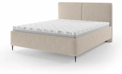 Productafbeelding van Gestoffeerd bed met opbergruimte Hatti Crèmedons 160 × 200 cm