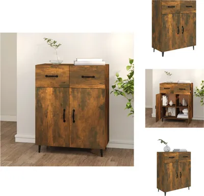 Produktbild von vidaXL Sideboard Räuchereiche 69,5x34x90 cm Holzwerkstoff -  Sideboards