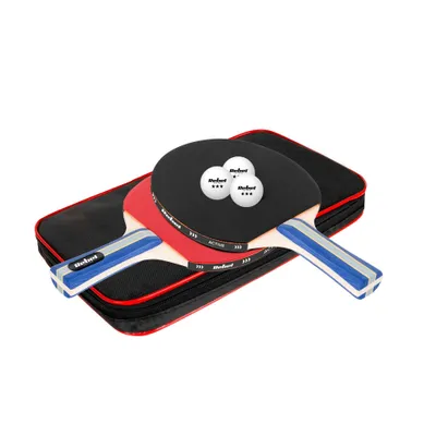 Image de Rebel RBA-4003 : Set de ping-pong comprenant 2 raquettes et 3 balles, le tout dans un étui