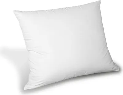 A white pillow on a white background.