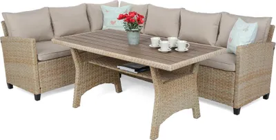 Obrázek produktu pro Rohová sedací souprava z technoratanu Lagos Beige