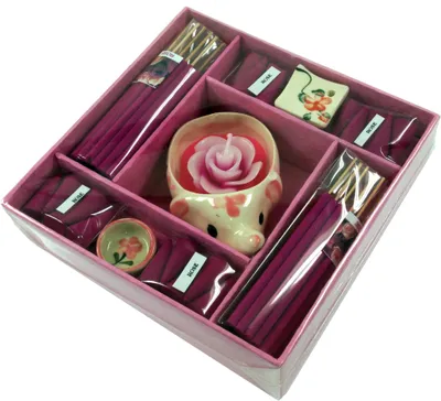 Produktbild von Räucherstäbchen & Duftset XL, Geschenkset aus Thailand - Rose, Pink, 2*15*15 cm, Räucherstäbchen & Sets aus Thailand