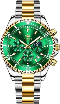 Produktbild von Uhren Herren Chronograph Wasserdicht Analog Quarz Uhr Herren Mode Lässig Business Leuchtend Edelstahl Großgesicht Herrenuhr